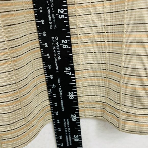 PGA Tour Mens Beige Striped Golf Polo Shirt Size L Short Sleeve Activewear Trip - Picture 9 of 11